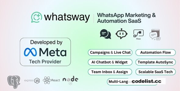Whatsway v3.2 - WhatsApp Marketing &amp; Automation SaaS Platform with Bots, Chats, Bulk Sender &amp; AI