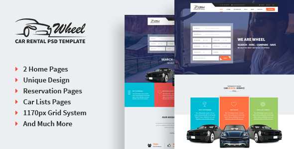 Wheel - Car Rental PSD Template