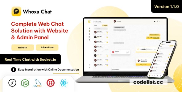 Whoxa Chat v1.1.0 - Chat Script - Web Whatsapp Clone