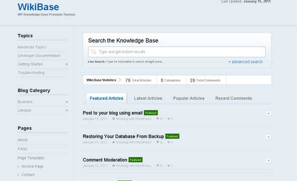 WikiBase - Templatic Wordpress Theme