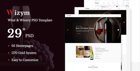 Wizym - Wine & Winery PSD Template
