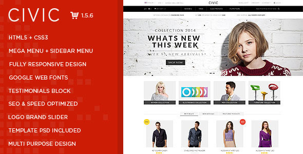 CIVIC - PREMIUM RESPONSIVE OPENCART THEME