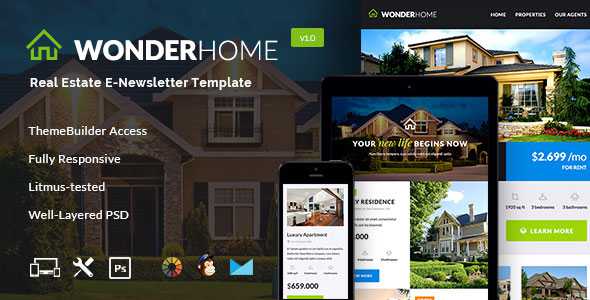 WonderHome - Real Estate Email Template + Builder Access