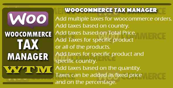 Woocommerce Tax Manager v1.1 - WTM