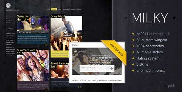 WordPress Milky Music/Business/Portfolio Themeforest Theme