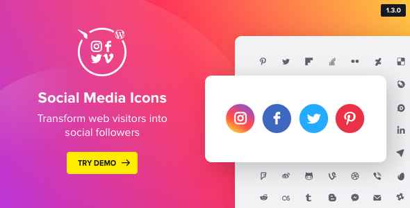 WordPress Social Media Icons v1.1.0 - Social Icons Plugin