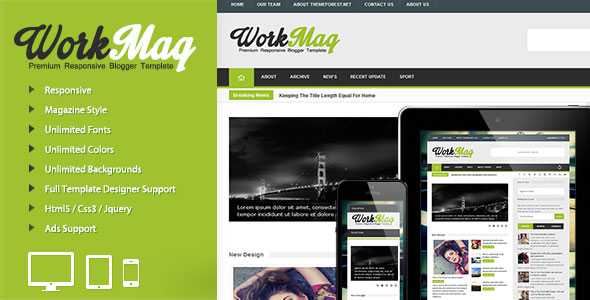 Workmag - Themeforest Responsive Blogger Template