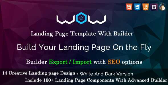 WOW Landing Page Template with Page Builder
