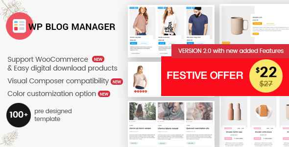 WP Blog Manager v2.0.3 - Plugin to Manage Design Blog