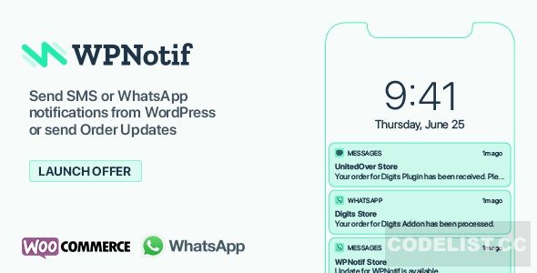 WPNotif v3.1.3.2 - WordPress SMS & WhatsApp Notifications