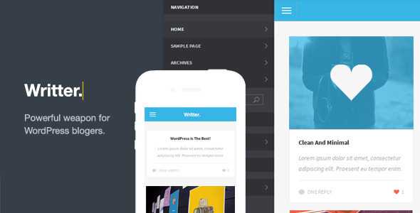 Writter - Themeforest Modern Grid Based Mobile Theme