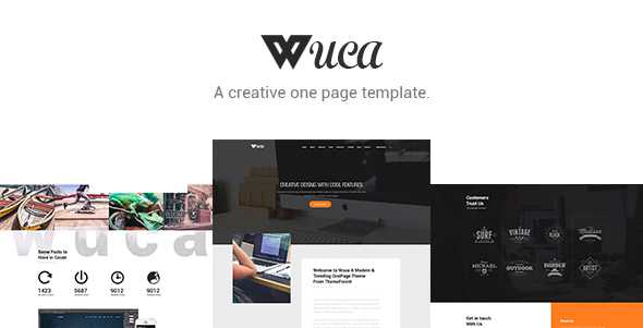 Wuca - One Page PSD Template