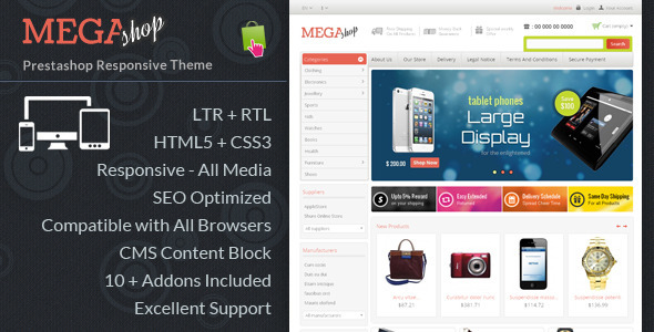 MEGA SHOP - THEMEFOREST RESPONSIVE PRESTASHOP THEME