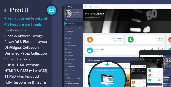 ProUI - Responsive Bootstrap Admin Template
