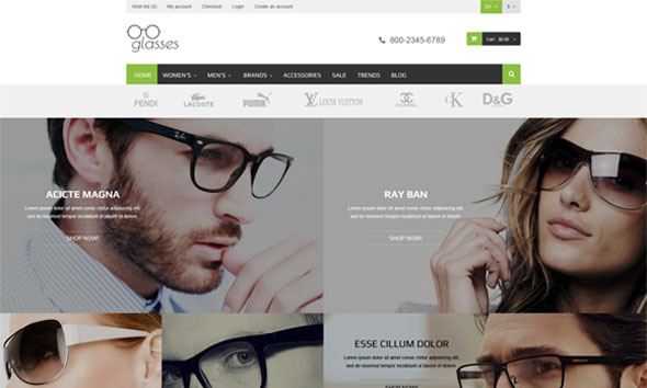 GLASSES - RESPONSIVE MAGENTO THEME