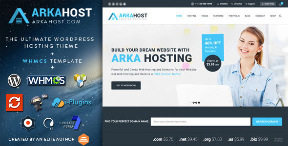 ARKA HOST V5.0.7 - WHMCS HOSTING, SHOP & CORPORATE THEME