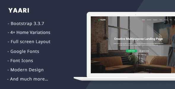 Yaari v1.0 - Responsive Landing page Template