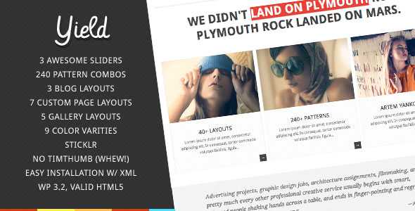 Yield - Creative WordPress Themeforest Theme