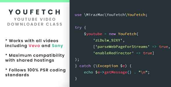YouFetch - YouTube Video Downloader Class