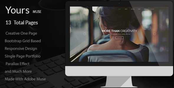 Yours - Creative Onepage Adobe Muse Template