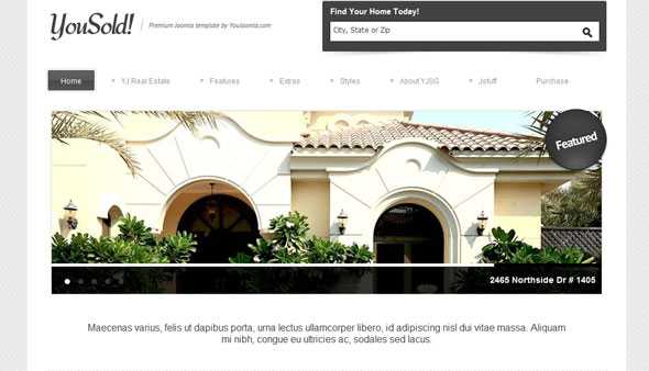 Yousold - YooJoomla Real Estate Joomla 2.5 Template