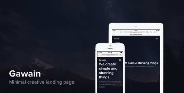 Gawain – Themeforest minimal creative landing page