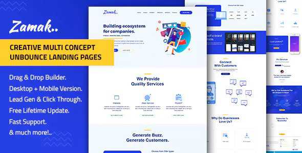 Zamak - Responsive Unbounce Landing Page Template
