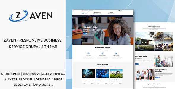 Zaven - Responsive Business Service Drupal 8.6 Theme