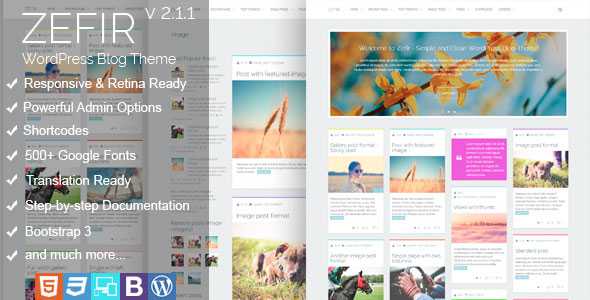 Zefir v2.0 - Simple and Clean WordPress Blog Theme