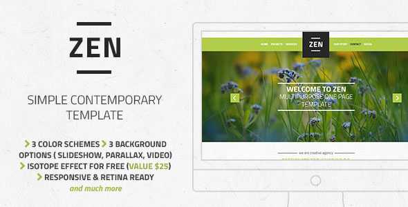Zen - Themeforest Multipurpose One Page Template