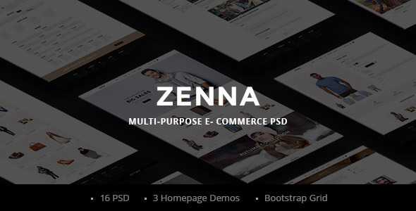 Zenna | Multi-Concept E-commerce PSD Template