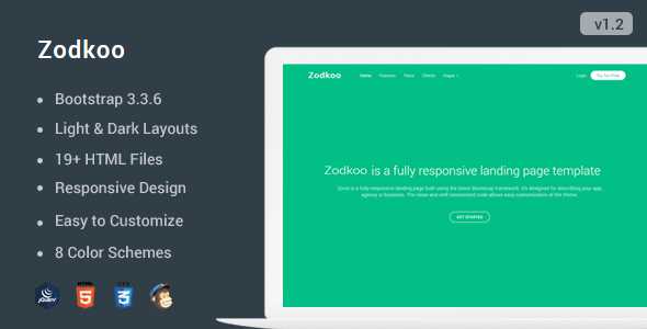 Zodkoo v1.2 - Responsive Landing Page Template